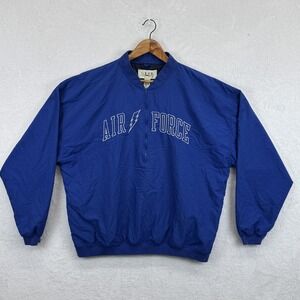 Air Force Jacket Mens XL Blue Gear For Sports Quarter Zip Nylon Pullover
